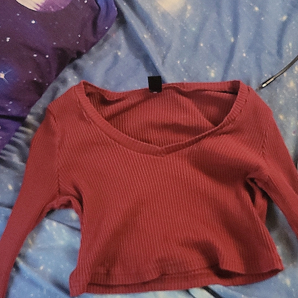 Wine red crop top